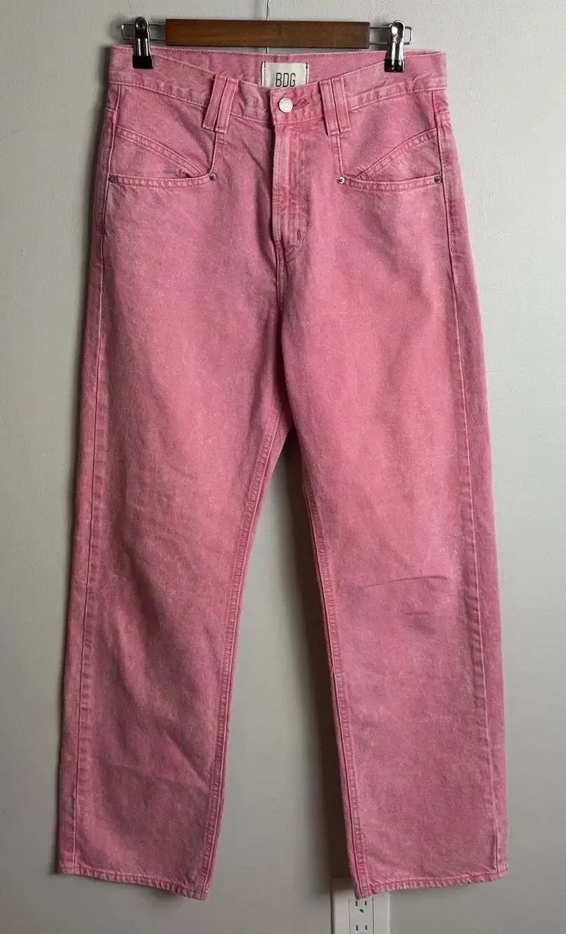 BDG Urban Outfitters Pink Acid Wash Denim Jeans Size 29 100% Cotton Women’s